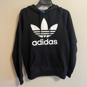 adidas - S - Black Hoodie with trefoil logo